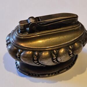 Ronson Crown Tabletop Lighter Ornate Vintage Brass Decor Office Study Academia